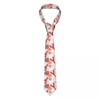 Вратовръзка за мъжете, официални тесни вратовръзки, класически мъжки тропически морски котви с омар, корали, сватбен вратовръзка, джентълменско тесен