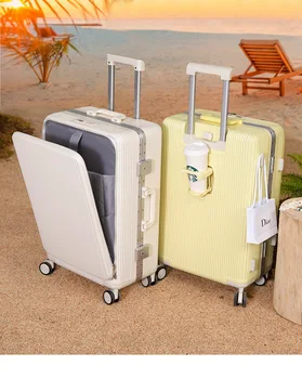 Горещ продаваният багажа MultiCarry + Joy, разкриваща отпред, държач за чаши с бърз достъп и USB-порт, алуминиева рамка, заключване за защита от кражба