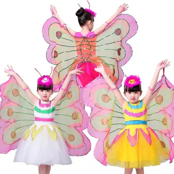 Гореща разпродажба, cosplay на Хелоуин, приказни крила на Ангел, за да отговарят на темата на насекоми за деца, костюм с крила на пеперуда за момичета, рокли за изпълнения