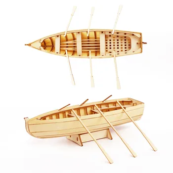 Гребная Дървена Лодка на Кораба Модел Строителен Комплект 3D Пъзел САМ Подаръци За Рожден Ден, Декорация на Дома, Плаване с Лодка Играчки За Деца Възрастни