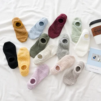 Дамски Чорапи Дамски памучни чорапи до глезена Летни нови окото цветни сладък студентски невидими къси чорапи за момичета