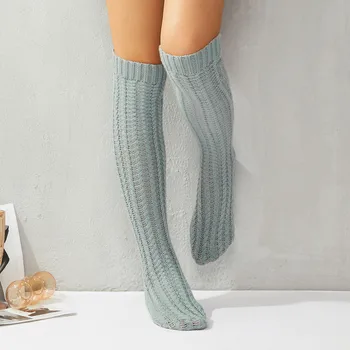 Дамски Чорапи Есен-зима, възли чорапи дантела, обикновена чорапи над коляното, чорапогащи до бедрото Чорапи за дълги, и обувки, чорапи за краката, топло за краката