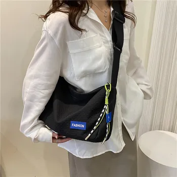 Дамски обикновена чанта през рамо, ежедневни чанти през рамо с широка каишка, чанти през рамо с голям капацитет, 2022, Нови Модни ежедневни чанти с декорация