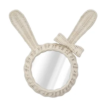 Декоративно огледало във формата на бял заек, ретро HD ротанговое огледало за баня, спални