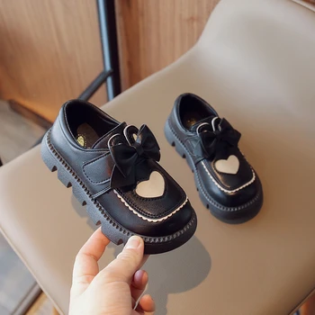 Детски кожени обувки за малки момичета-пеперуди, универсална ежедневни обувки за влюбени 2023, детски обувки в стил Лолита 