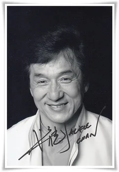 Джеки Чан с автограф, подписан дръжка, снимка 4*6 инча, колекция от известни актьори Конгфу, безплатна доставка 07.2016 06