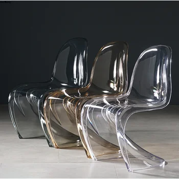 Дизайн Прозрачен скандинавски акрилен Стол за сядане и почивка, Творчески Балкон, Спалня, Пластмасов Проста Мебели Сила