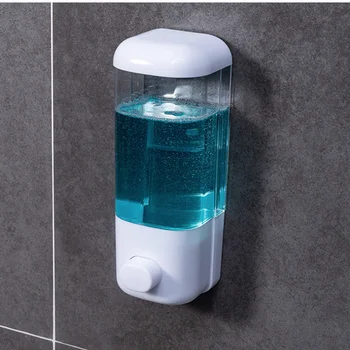 Диспенсер за сапун с ръчна преса за баня, окачена на стената, Бесследная паста, Бутилка дезинфектант, прозрачна опаковка за сапун