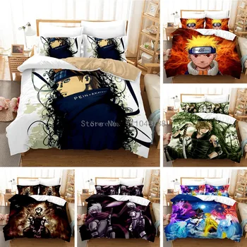 Домашен текстил, комплект спално бельо 3D Нинджа Узумаки Какаши Наруто с герои от аниме, Определени пододеяльников за пуховых одеяла King Queen, Двуспальное спално бельо