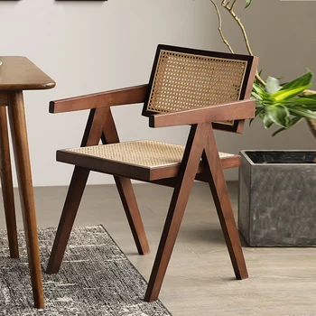 Дървени облегалки места за хранене столове Опора за лакътя Градински банкетни Луксозни столове за всекидневна Мода Silla Plegable Украса