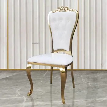 Европейските Трапезни столове от неръждаема стомана, кухненски Мебели, Модерен Лек Луксозна маса за Хранене, столове С облегалка, Стол за преговори