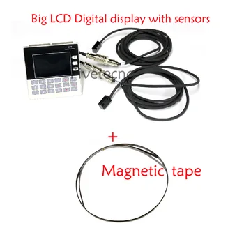 Екран 2-axial магнитна скала LCD дисплей с цифрово броене DRO Комплект от 2 теми Сензори за стругове машини за камък и дърво