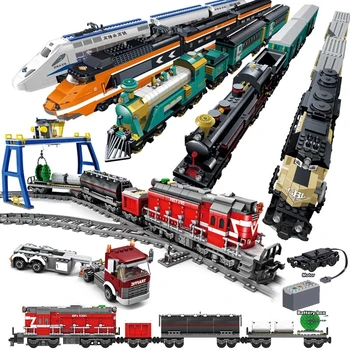 Електрически блок KAZI серия Technical Train, машина за полагане на релсите, обучение монтажна играчка