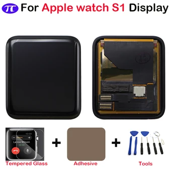 За Apple Watch Серия 1 LCD сензорен дисплей, дигитайзер, 38 мм/42 мм, подмяна на Pantalla за Apple Watch S LCD + закалено стъкло