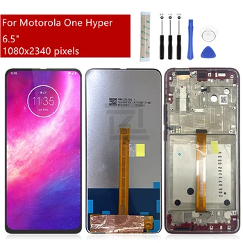 За Motorola Moto One Hyper LCD сензорен дисплей, дигитайзер в събирането на XT2027-1, Резервни части за ремонт на дисплея