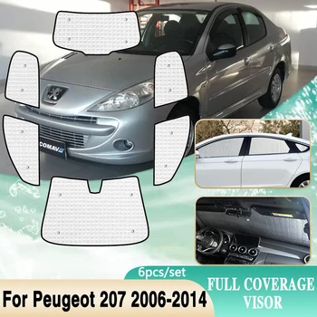 За Peugeot 207 От 2006 ~ 2014 Седан Аксесоари Авто Калъф Слънчеви Очила Прозореца На Предното Стъкло Слънцезащитен Чадър Coche Visor 2011 2012