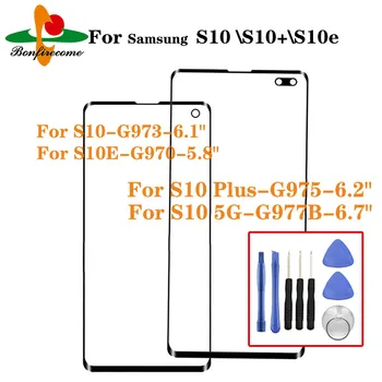 За Samsung Galaxy S10 S10 + S10 Plus S10 S10e 5G Размерът на тъчпада LCD дисплей със Стъклен капак на Обектива За G973 G970 G9750 G975