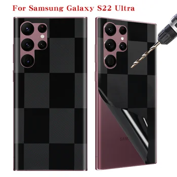 За Samsung Galaxy S22 Ultra задната фолио, защитно фолио от надраскване, а на задната филм за телефон в шахматна дъска модел защитно фолио за телефон от PVC защитно фолио за телефон