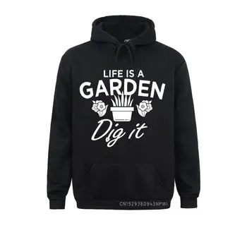 Забавно градинарство, любител на градина, живот-това е една градина, выкопай му, пуловери, блузи, зимните модни качулки в английски стил за мъже, есен