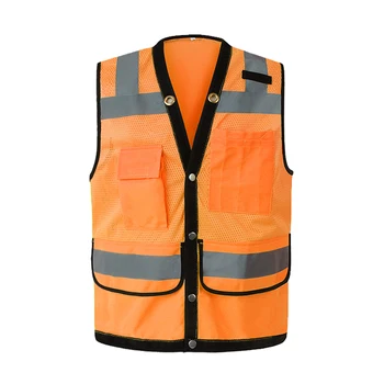 Защитна жилетка от окото Hi Vis, с джобове, мотоциклети отразяваща жилетка повишена видимост, работно облекло