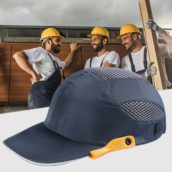 Защитна шапка, лека бейзболна шапка, защитна каска в светлоотразяващите ивица, дишаща, комфортна за фабричния работник
