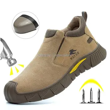 Защитни обувки за заварчици, защитни работни ботуши със защита от удар и пробождане, мъжки обувки със защита от кевлар, удобна износостойкая работна обувки за мъже