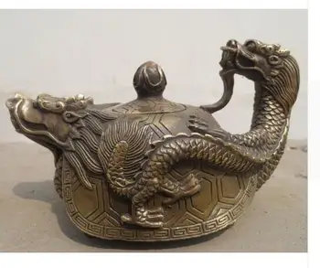 Изкупуване на diy от Мед в китайски стил Рядка китайска Стара Мед, Ръчно изработени чайник с Дракон Стомна