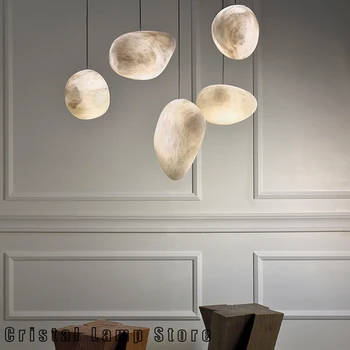 Индивидуална модерна алебастровая полилей от мрамор с естествена текстура през Цялата окачена лампа За дневна Спалня