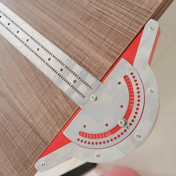 Инструмент за измерване на ъгъла на ръба на дърводелец Транспортир Конструкторская линия Т-образен строително дърводелски инструмент за маркиране от неръждаема стомана Мултифункционална линия