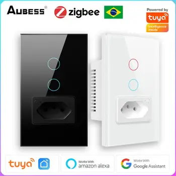 Интелигентен Ключ На Hristo Brazil Zigbee3.0 със съединителя, сензорен прекъсвач за умен дом, розетка за стенен прекъсвач, Работеща с Алекса Google Home