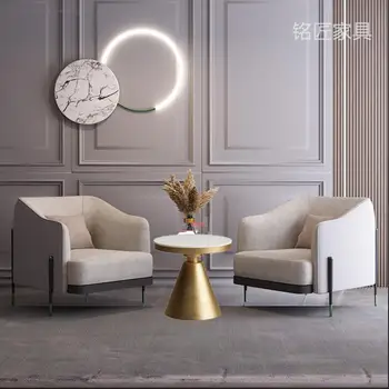 Италианската лек плат лукс, единична диван за почивка, дизайнерска маса и стол за приемане на гости в лобито на хотела