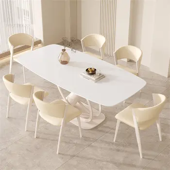 Италиански Леки луксозни маси от плочки за трапезария, мебели за съвременния дом, Набор от места за хранене столове и маси за малък апартамент
