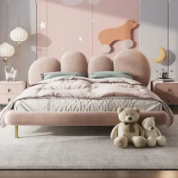 Италиански Луксозни Леки мат тъканни рамки за легла от Съвременната потребителска двойно легло, креативна легло принцеса, Мебели за спалня