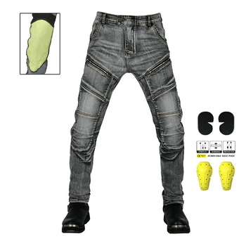 Каубойски панталони за мотокрос, мото дънки, защита от падане, мотоциклетное екипировка, мотоциклетни ластични панталони със защита, мъжки