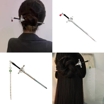 Китайската проста пръчка за коса, прическа, коса, пръчка за коса, пънк Рубин висулка, epee, родословни, шапки за улична стрелба, Директна Доставка