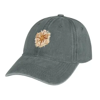 Ковбойская шапка в старинен стил с компас и роза, забавна шапка от слънце, шапка голям размер, бейзболна шапка, мъжки дамски