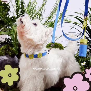 Кожена каишка за кучета серия Flower Луксозен Декоративен нашийник за куче ходене, шнауцер Greyhound, нашийник за кучета, аксесоари, за кучета