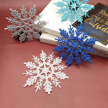 Коледен блестяща висулка във формата на снежинки, 24 опаковки здрав пластмасов за многократна употреба чар F1FB