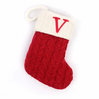 Коледен вязаный отглеждане, подарък чанта, класически коледни чорапи с цветни принтом за деца, опаковане на коледен подарък