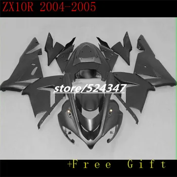 Комплект мотоциклетни обтекателей за Kawasaki Ninja ZX10R 04 05, лъскаво черен комплект обтекателей ZX10R 2004 2005