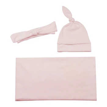 Комплект пеленального одеала и шапки за бебета, бебешки тканевое одеяло за момчета и момичета, 0-6 месеца, H055