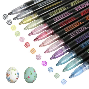 Контур Метални Маркери, Двойна Линия Magic Shimmer Paint Pens Комплект от 24 Дръжки За Рисуване за Деца и Възрастни Signature Coloring Journal