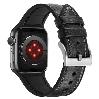 Кореа за apple watch 7 каишка 45 mm 6 se 5 4 44 мм 40 мм кожена силиконов спортен каишка за iwatch 7 apple watch 3 каишка 42 мм 38 мм