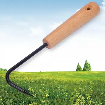 Кука за инструменти за бонсай дървена дръжка на куката от въглеродна стомана, здрав, много здрав и издръжлив