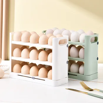 Кутия за съхранение, Кухненски Консервация, Кутия За съхранение на яйца, Фантастичен хладилник, Странична задвижваната Титуляр за яйца, Сгъваща се стойка за яйца
