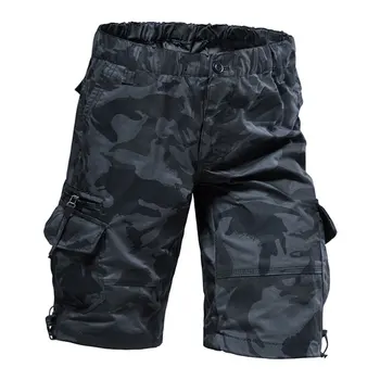 Къси панталони-карго дължина до коляното, мъжки летни ежедневни памучни гащички с много джобове, съкратен къси панталони, военни камуфляжные шорти