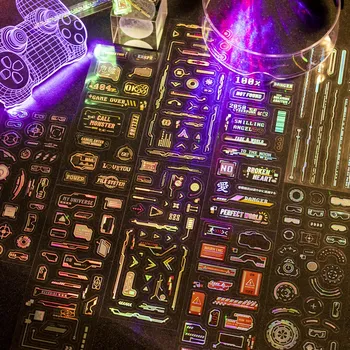 Лазерни етикети ПЕТ Universe, за да проверите за scrapbooking Корейски канцелярский материал хартия естетически идол Фотоалбум Калъф за телефон Декор