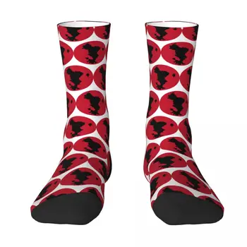 Ластични чорапи Mayotte Red Circle Essential R278 с Всекидневния Модел, най-ДОБРАТА ПОКУПКА, Цветен контрастная Полева обвивка, Хумористични Графични Чорапи