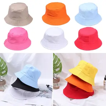 Летни Улични слънчеви ежедневни памучни шапки от слънцето ярки цветове, рибарска шапка-кофа