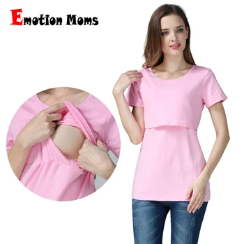 Летни дрехи за бременни 2023, обикновена блузи с къс ръкав за кърменето за бременни, ежедневни и свободна тениска за медицински сестри